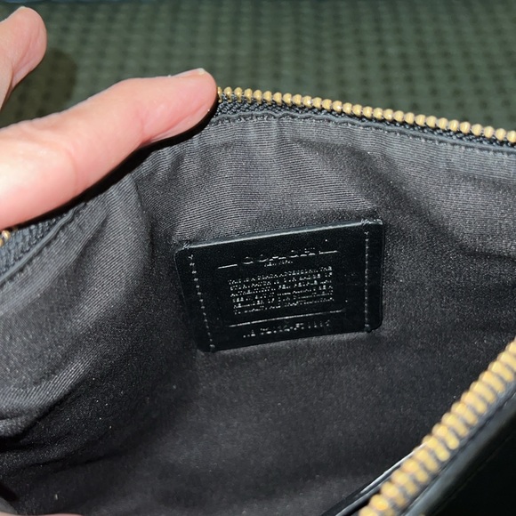 Black Coach Wristlet 9” x 6” gold accents - Picture 4 of 6